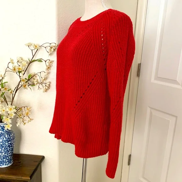 LUCKY 🍀 BRAND pullover pointelle sweater - Picture 6 of 12